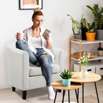 Load image into Gallery viewer, Emma Set of 2 Button-Tufted Faux Leather Barrel Chairs - White

