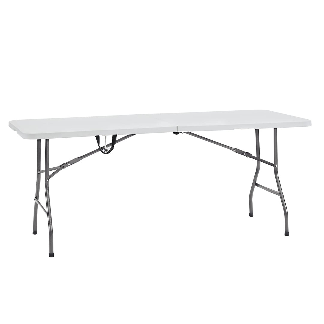 Rectangular Resin Folding Table with Carry Handle - 6 ft
