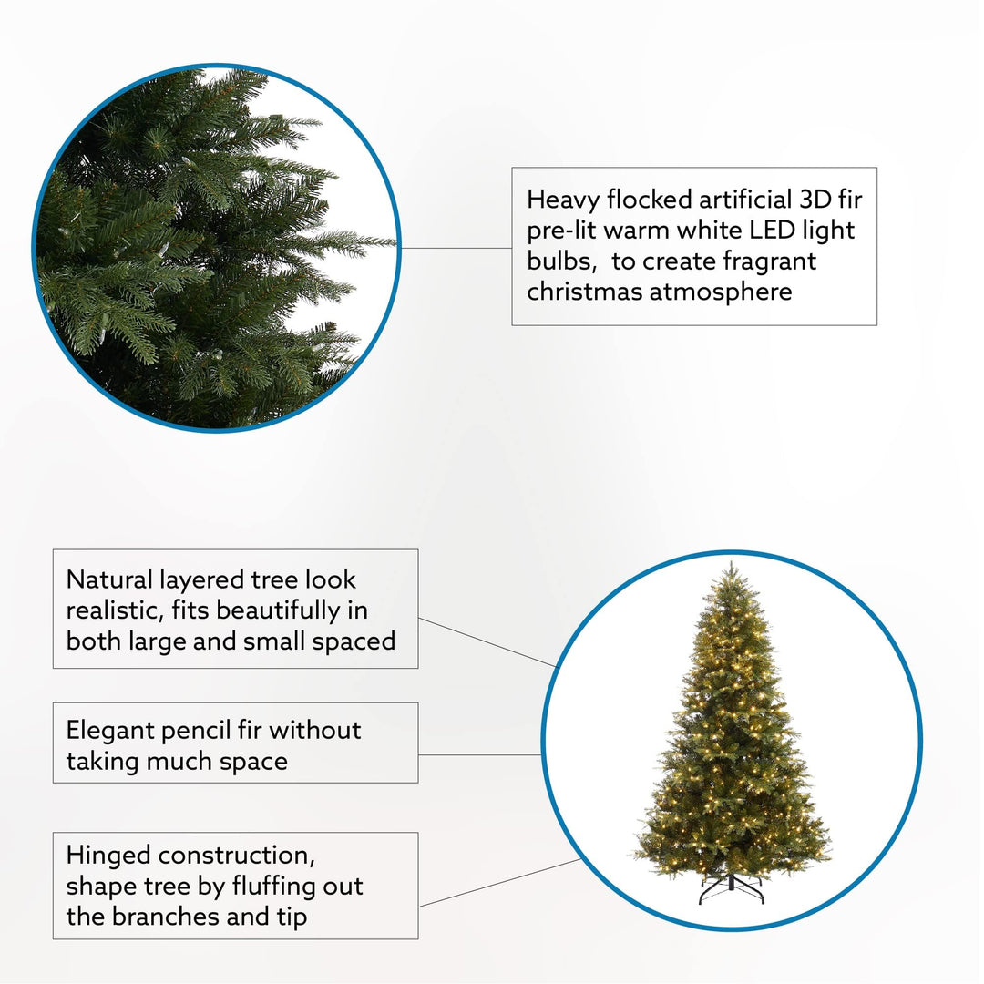 Traditional Pre-Lit Fir Christmas Tree - 4.5 ft