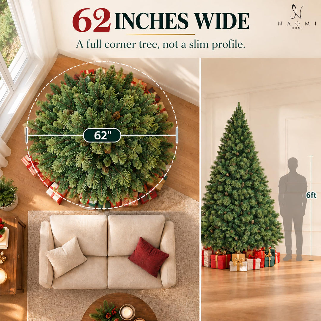 Vail Traditional Prelit Pine Cone Christmas Tree - 9 ft