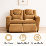 Load image into Gallery viewer, Suri Kids Recliner Loveseat with Dual Cup Holders - Brown / Microfiber
