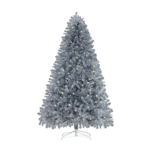 Giselle Artificial Prelit Silver Christmas Tree - 7.5 ft