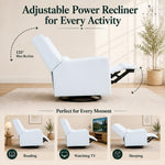 Load image into Gallery viewer, Tanya Power Swivel Glider Recliner with USB Port - Bright White
