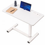 Load image into Gallery viewer, Adjustable Overbed Table with Charging Station - White / White
