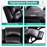 Load image into Gallery viewer, Katie Faux Leather 3-Seater Manual Recliner Sofa - Espresso
