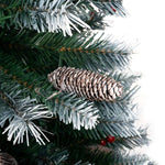 Load image into Gallery viewer, Vancouver Spruce Frosted Pre-Lit Christmas Tree with Pine Cones Berries - 4.5 ft
