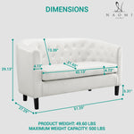 Load image into Gallery viewer, Emma Tufted Barrel Loveseat with Faux Leather Upholstery
