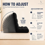 Load image into Gallery viewer, Desmond Adjustable Floor Chair with 14 Reclining Positions - Black
