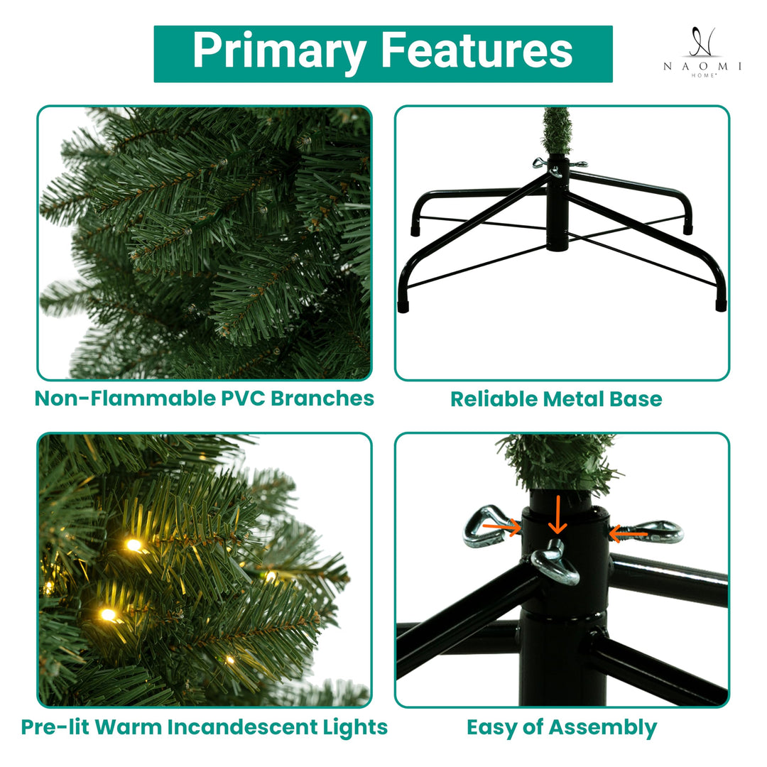 Natalie Pre-Lit Spruce Artificial Christmas Tree - 6 ft