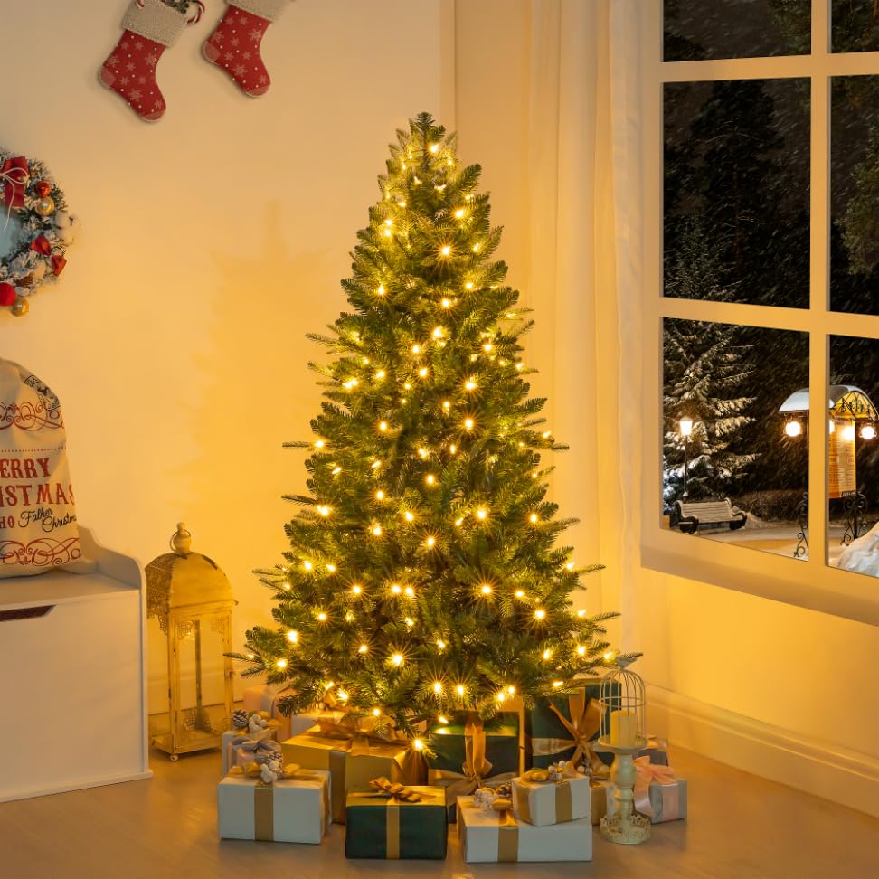 Traditional Pre-Lit Fir Christmas Tree - 4.5 ft