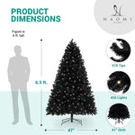 Load image into Gallery viewer, Dakota Black Pre-Lit Christmas Tree with Warm Lights - 6.5 ft
