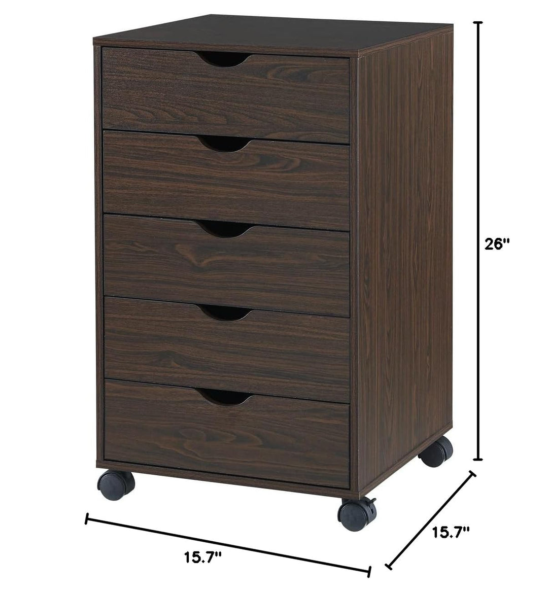 Taylor 5-Drawer Storage Cabinet with Wheels & Tabletop - Espresso