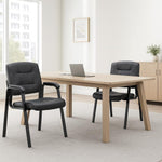 Load image into Gallery viewer, Mindy Reception Chair - Faux Leather Upholstery with Padded Arms - Black / Set of 2
