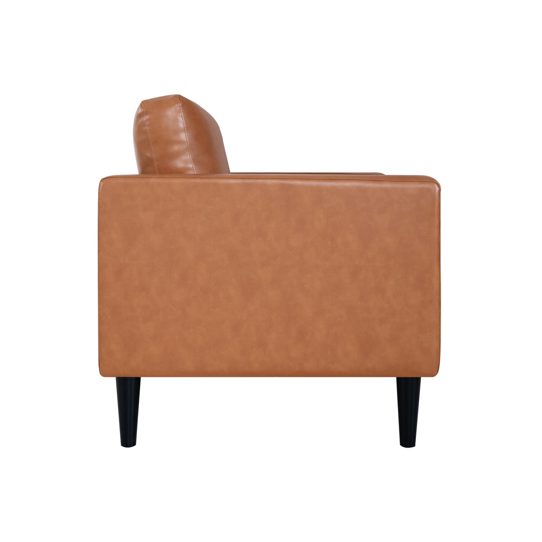 Marisa Genuine Leather Mid-Century Accent Chair