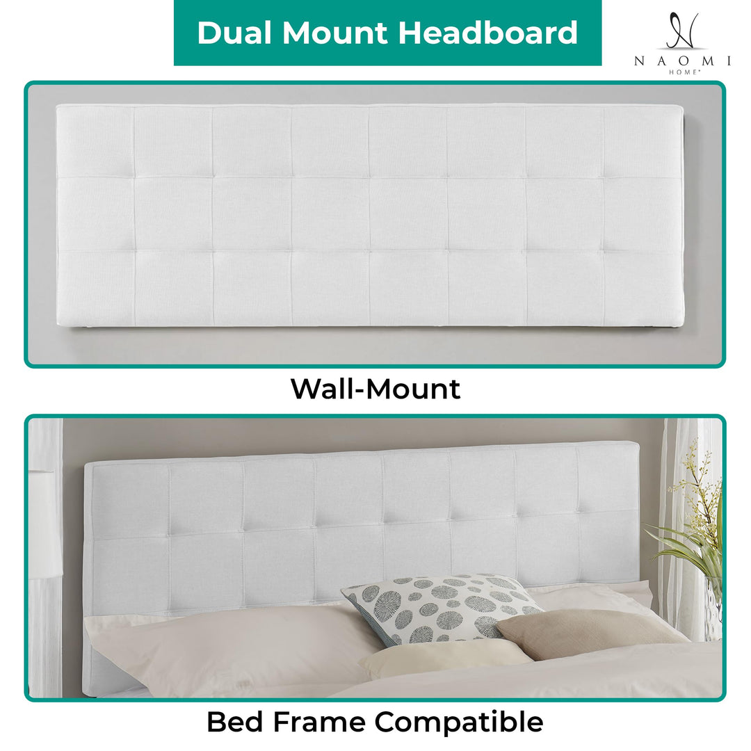 Jessenia Upholstered Headboard for Full Queen - White