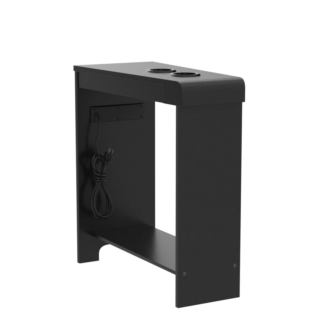 Jade Modern Nightstand - Charging Station with USB Ports & Outlets - Black