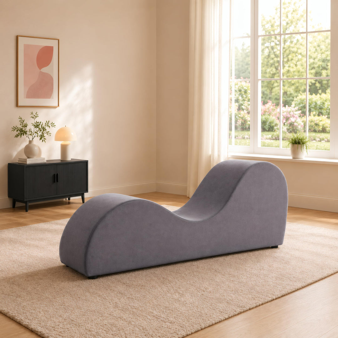 Leticia Ergonomic Yoga Chaise Lounge for Deep Stretching - Gray
