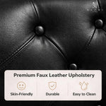 Load image into Gallery viewer, Emma Button-Tufted Faux Leather Barrel Accent Chair - Black
