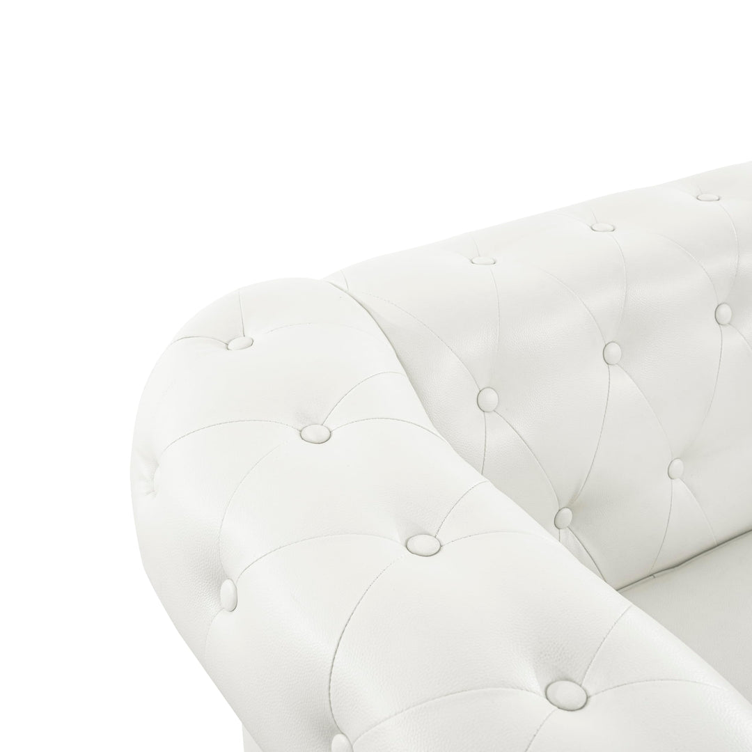 Emery Chesterfield Faux Leather Accent Chair