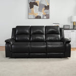 Load image into Gallery viewer, Katie Faux Leather 3-Seater Manual Recliner Sofa - Black
