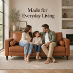 Load image into Gallery viewer, Marisa Genuine Leather Mid-Century Sofa with Bolster Pillows

