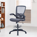 Load image into Gallery viewer, Serena Mesh Drafting Chair with Adjustable Foot Ring - Gray
