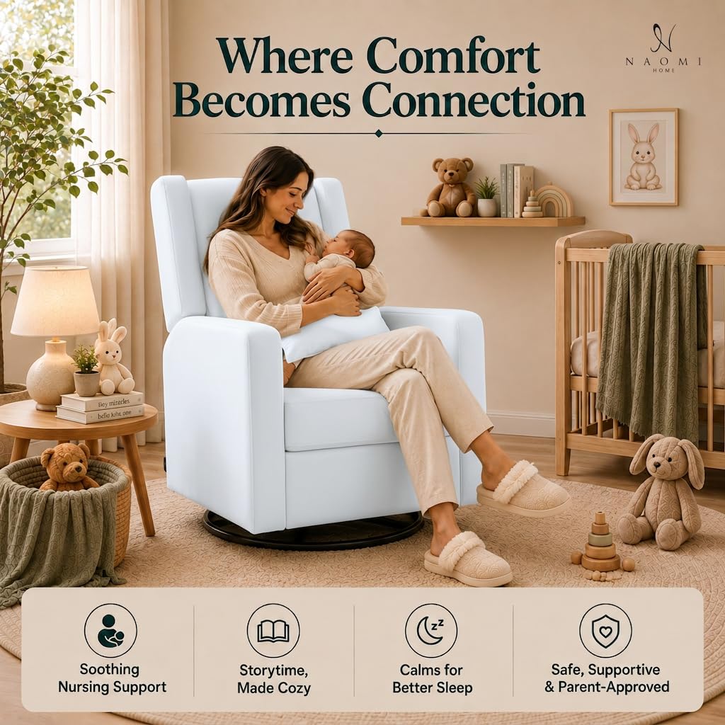Tanya Power Swivel Glider Recliner with USB Port - Bright White