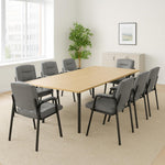 Load image into Gallery viewer, Mindy Reception Chair - Faux Leather Upholstery with Padded Arms - Gray / Set of 8

