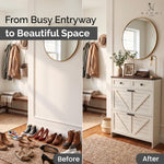 Load image into Gallery viewer, Berenice Farmhouse Shoe Cabinet with 2 Flip Drawers - White
