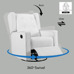 Load image into Gallery viewer, Odelia Swivel Rocker Recliner with Adjustable Footrest - Bright White
