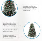 Load image into Gallery viewer, Vancouver Spruce Frosted Pre-Lit Christmas Tree with Pine Cones Berries - 7.5 ft
