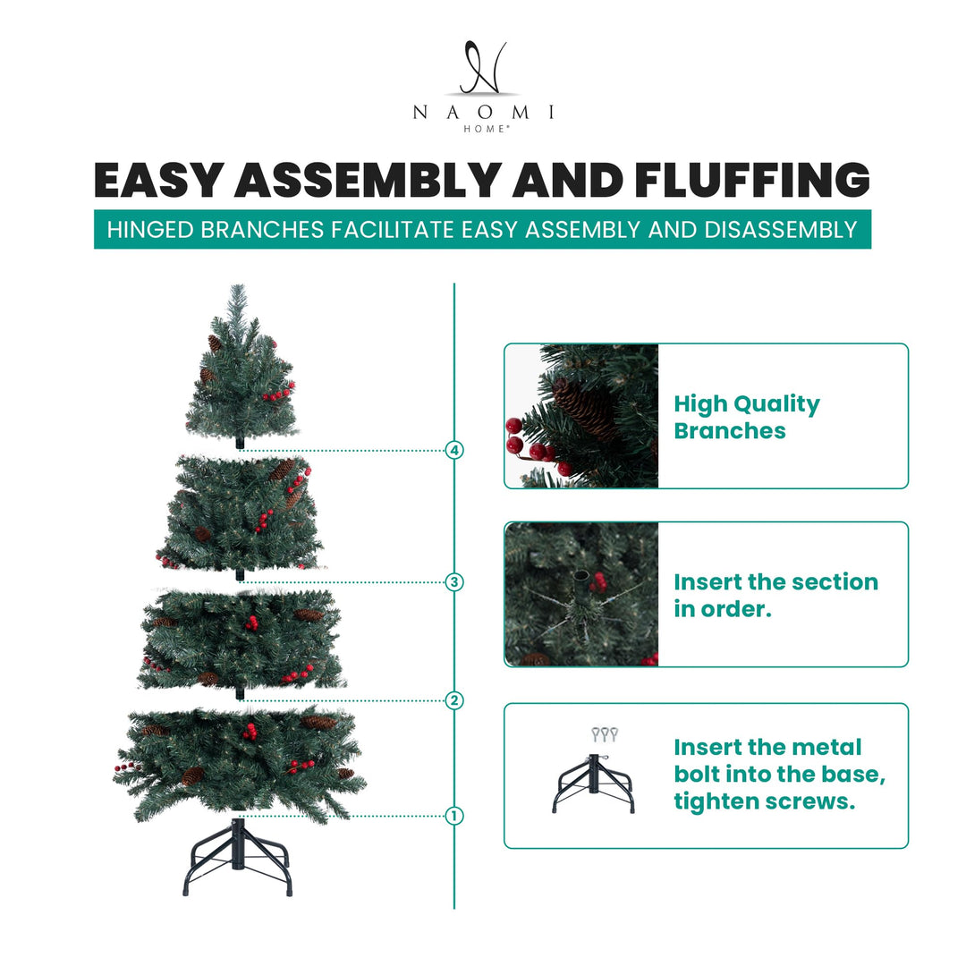 Belen Slim Pencil Pre-Lit Christmas Tree - 6.5 ft