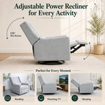 Load image into Gallery viewer, Tanya Power Swivel Glider Recliner with USB Port - Light Gray
