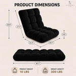 Load image into Gallery viewer, Desmond Adjustable Floor Chair with 14 Reclining Positions - Black
