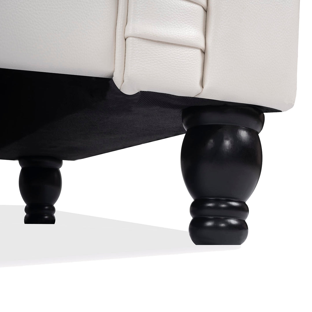Emery Chesterfield Faux Leather Sofa