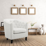 Load image into Gallery viewer, Emma Tufted Barrel Loveseat with Faux Leather Upholstery
