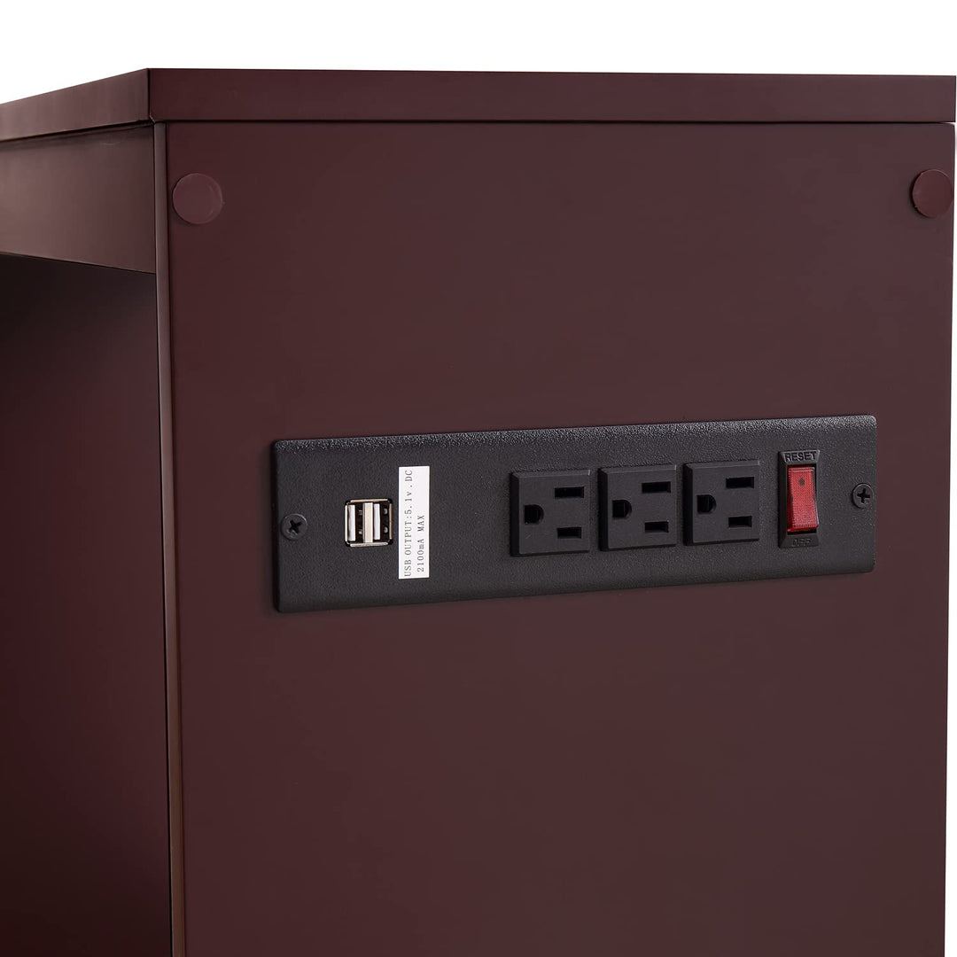 Jade Modern Nightstand - Charging Station with USB Ports & Outlets - Cherry
