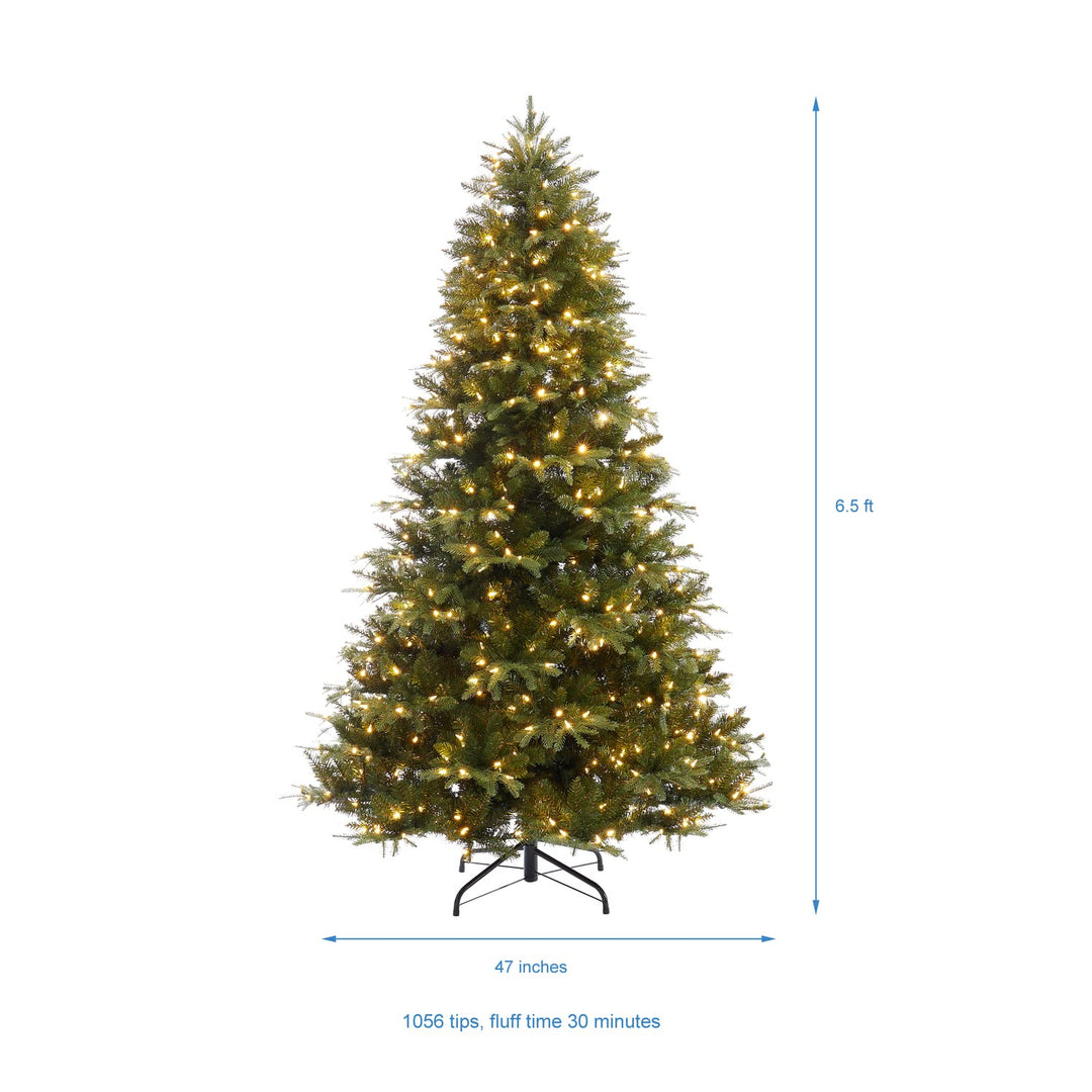 Traditional Pre-Lit Fir Christmas Tree - 6.5 ft