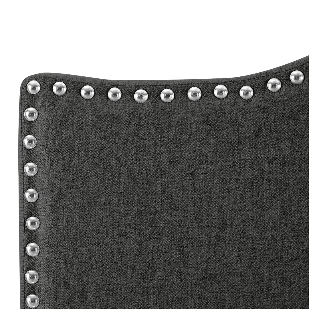 Catalina Upholstered Nailhead Headboard for Full Queen - Dark Gray