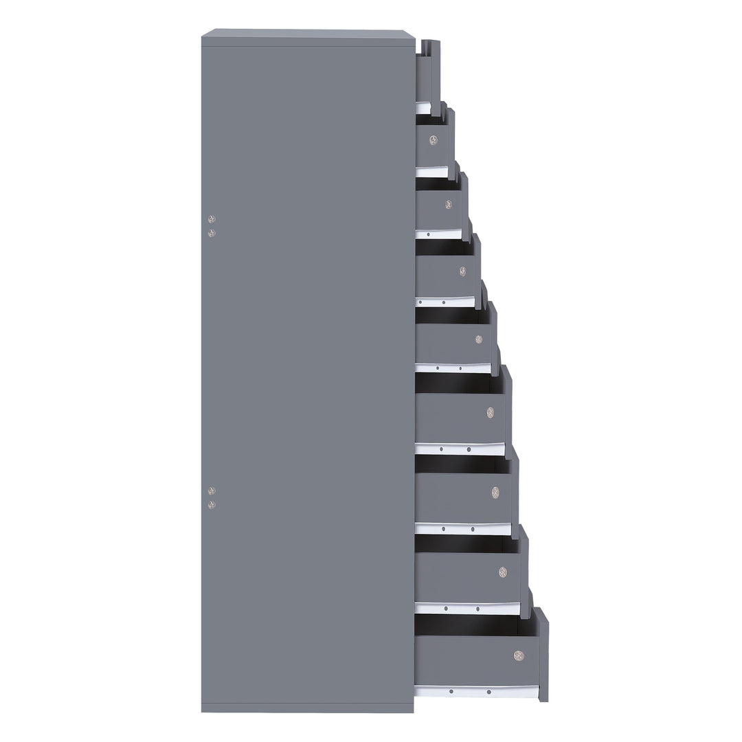Debbie 7-Drawer Storage Cabinet with Wheels & Tabletop - Gray