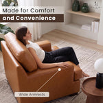 Load image into Gallery viewer, Siggy Genuine Leather Accent Chair with Removable Cushions
