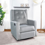 Load image into Gallery viewer, Odelia Swivel Rocker Recliner with Adjustable Footrest - Light Gray
