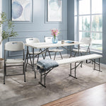 Load image into Gallery viewer, Rectangular Resin Folding Table with Carry Handle - 5 ft
