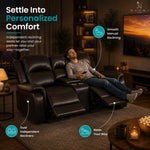 Load image into Gallery viewer, Katie Faux Leather 2-Seater Manual Recliner Loveseat - Espresso
