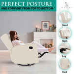 Load image into Gallery viewer, Odelia Swivel Rocker Recliner with Adjustable Footrest - Cream
