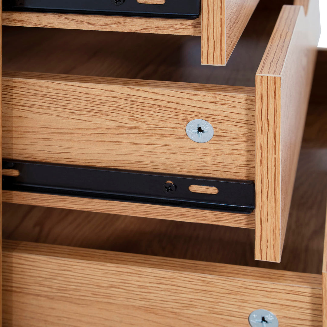 Debbie 7-Drawer Storage Cabinet with Wheels & Tabletop - Natural