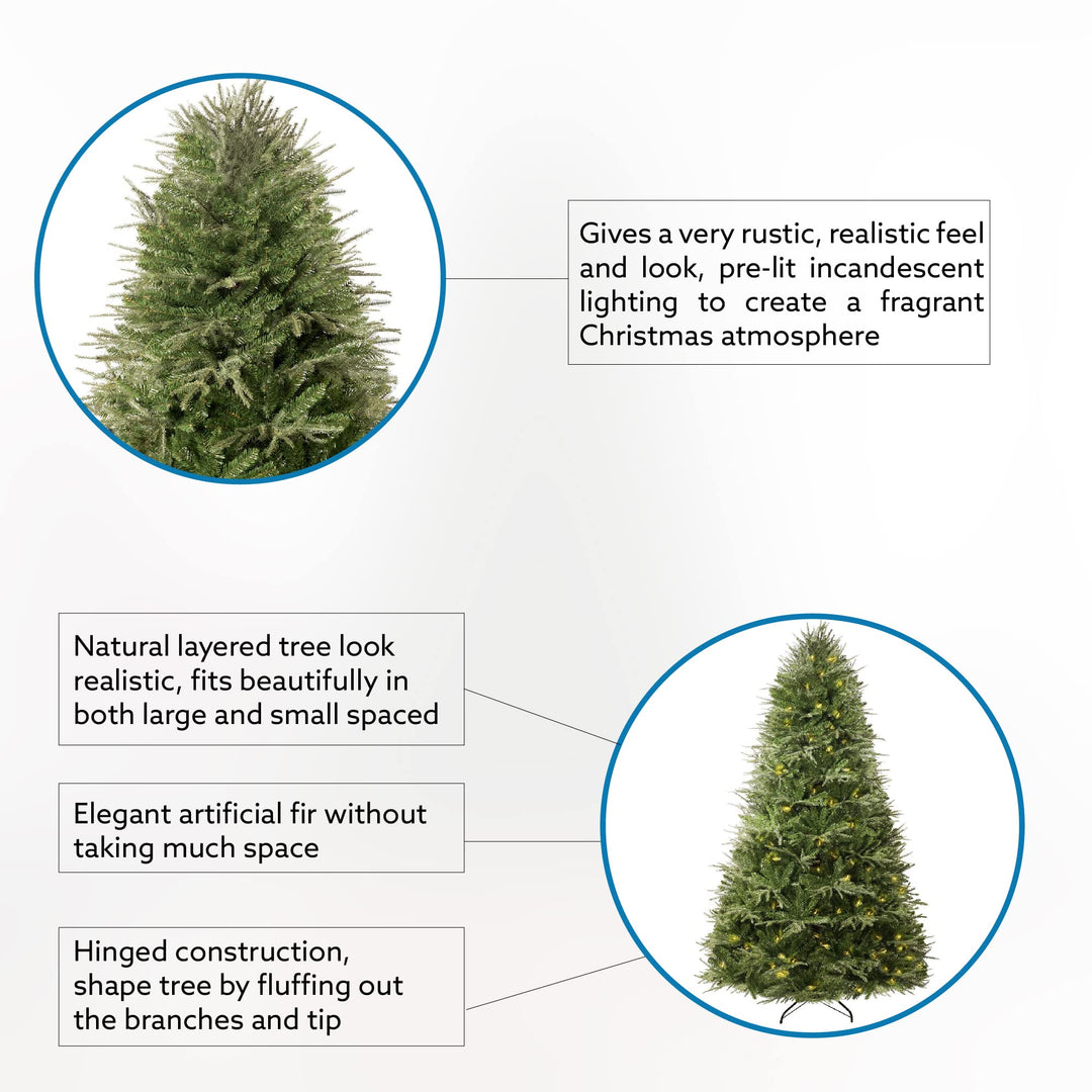 Camden Pre-Lit Christmas Tree with Warm Lights - 7.5 ft