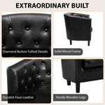Load image into Gallery viewer, Emma Tufted Barrel Loveseat with Faux Leather Upholstery
