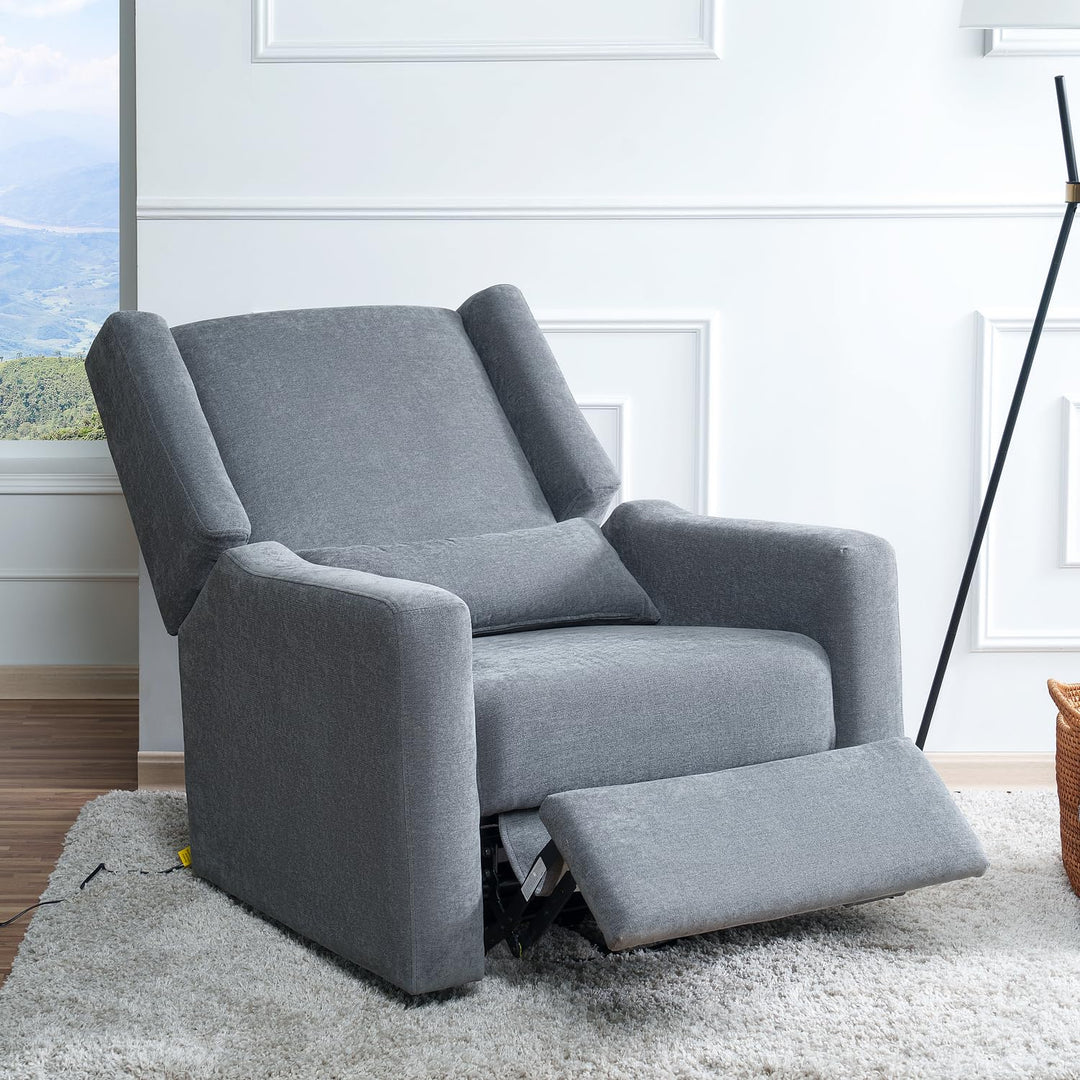 Tanya Power Swivel Glider Recliner with USB Port - Gray