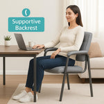 Load image into Gallery viewer, Mindy Reception Chair - Faux Leather Upholstery with Padded Arms - Gray / Set of 4
